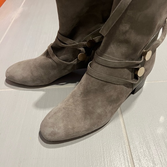 Jimmy Choo Houston 45 suede tie back boots - Picture 3 of 7